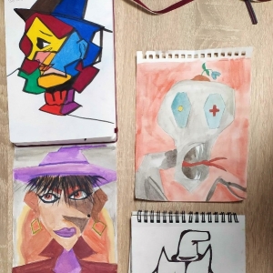 próby kubistyczne w stylu Picasso